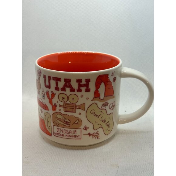 Starbucks Been There Series Utah Mug 14 Fl Oz Red Interior Ceramic Coffee Cup - Picture 1 of 6